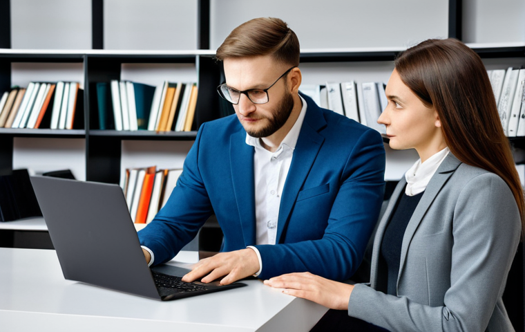 **

"A professional financial advisor in a modern Warsaw office, fully clothed in a stylish business suit, assisting a young couple with their budget on a laptop. Light and airy atmosphere, shelves with financial books in the background. Safe for work, appropriate content, family-friendly, professional, perfect anatomy, natural pose, well-formed hands, proper finger count, natural body proportions."

**