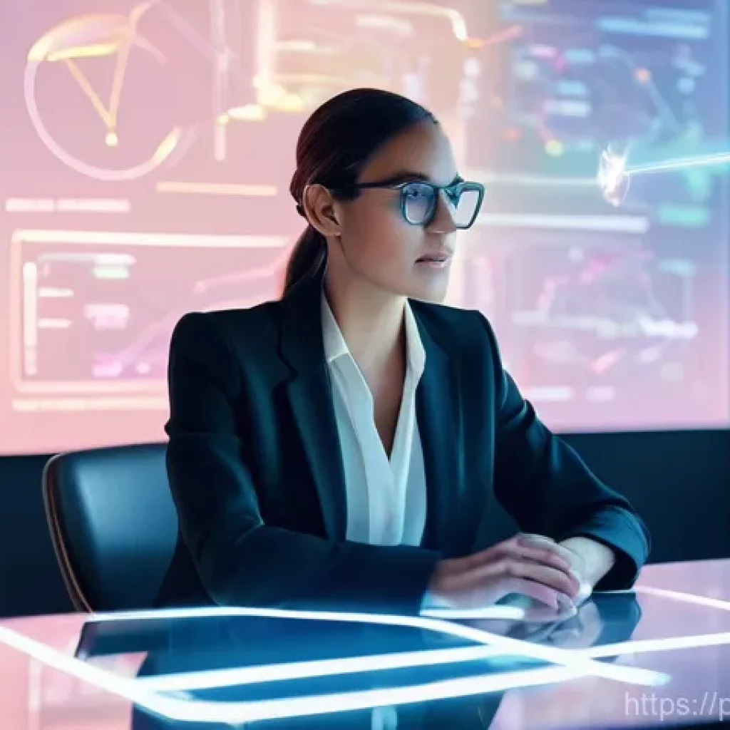 전문성을 활용한 컨설팅 비즈니스 - **Prompt:** A dynamic, conceptual image of a thoughtful business consultant (woman, mid-30s, dressed...